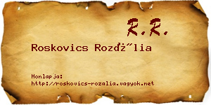 Roskovics Rozália névjegykártya